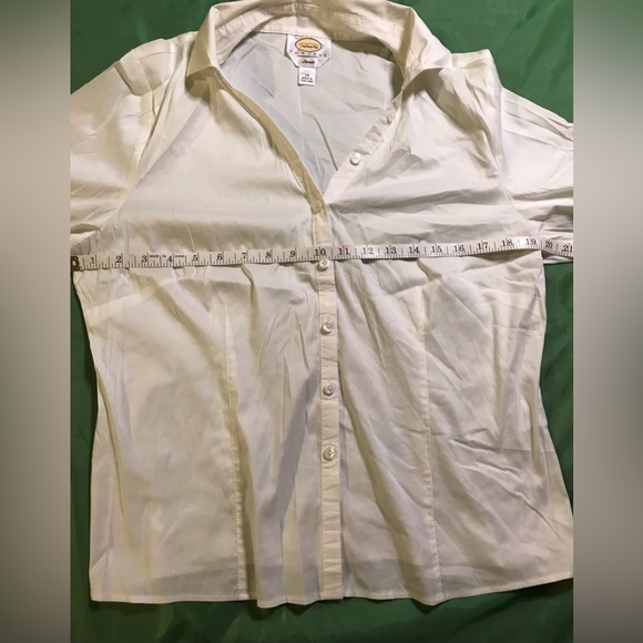 Talbots Women’s Petite 3/4 Length White Button Down Blouse Size 14P - Picture 3 of 6
